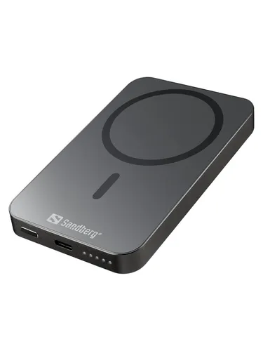 Mag Wireless Powerbank 5000 ALU - Grau, 5000 mAh - Powerbank für kabelloses Laden, MagSafe-kompatibel und mit USB-C für schnelles Aufladen bis 20W. Ideal für unterwegs!
