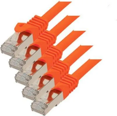 RJ45 Patchkabel m. CAT 7 Rohkabel PIMF orange 5m