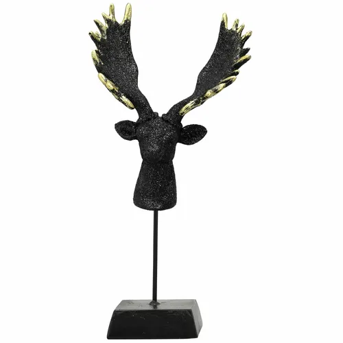 RentierKopf Lilian - Schwarz - Polyresin - Figur aus Polyresin, ideal für festliche Weihnachtsdekoration, Maße: 12,5x7x25,5 cm, bringt festlichen Charme in Ihr Zuhause.