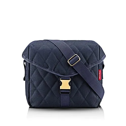 reisenthel saddle bag M rhombus midnight gold - Stylische Umhängetasche im Satteltaschen-Look, wasserabweisend und aus recyceltem Material für nachhaltigen Einsatz