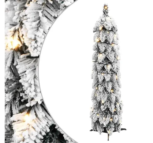 vidaXL LED Baum Künstlicher Weihnachtsbaum Beleuchtung & Schnee 30 LEDs 60 cm