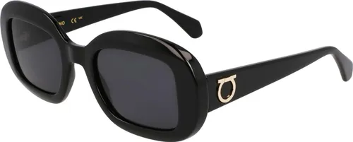 Ferragamo SF2038S Unisex-Sonnenbrille Vollrand Oval Acetat-Gestell, schwarz