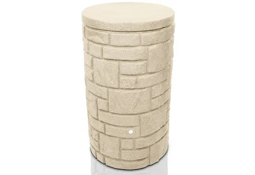 YourCasa Regentonne StoneRain 230L - Frostsichere Regentonne in Steinoptik mit 230L Fassungsvermögen, Metallgewinde und kindersicherem Deckel – ideal für Gartenliebhaber!