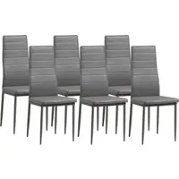 Albatros Esszimmerstühle 6er Set MILANO, Grau - Edles italienisches Design - Esszimmerstühle mit robustem Kunstlederbezug und dicker Polsterung für höchsten Sitzkomfort. SGS-geprüfte Qualität, ideal für stilvolle Küchen und Esszimmer.