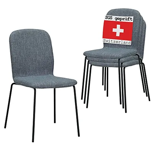 ALBATROS Esszimmerstühle ENNA 4er Set, grau in grau von ALBATROS