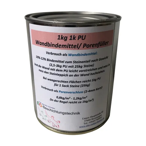 1kg 1k PU vertical Wandbindemittel, Porenfüller, Versiegelung, keine Vergilbung