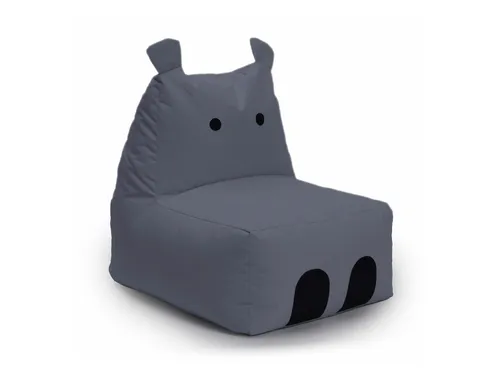Lumaland Kindersitzsack Animal Line (Hippo, 200L, stahlgrau)