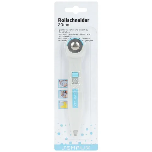 Semplix Rollschneider Super Mini 20 mm blau fein schneiden plotten patchworken