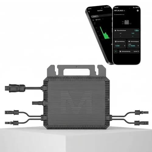 SUNNIVA Wechselrichter MARSTEK 800 W MST-MI0800 - Wetterfest & effizient - Wandler für Balkonkraftwerke mit 800 W, 2 MPPT, IP67 wetterfest, WiFi & App-Überwachung für maximale Energieeffizienz und einfache Installation.