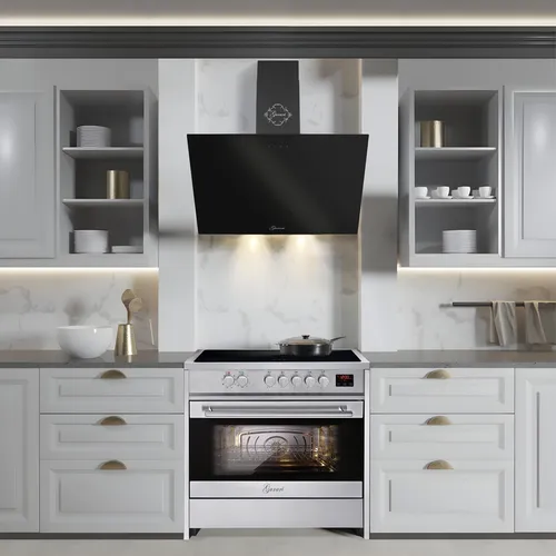 Gurari 913 X Induktions Standherd 90 cm +Dunstabzugshaube 90 cm