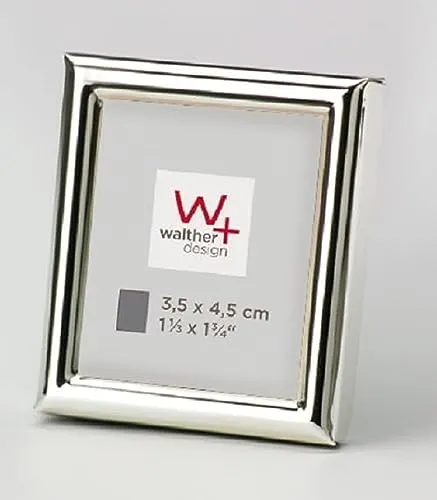 walther design Bilderrahmen silber 3,5 x 4,5 cm Doppelpack, Chloe Portraitrahmen WD354SD