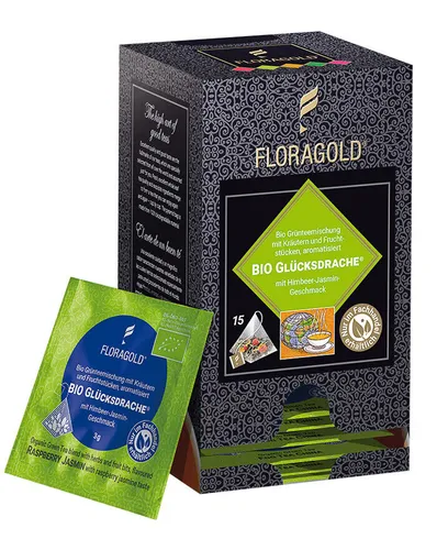 Floragold Bio Grüntee Glücksdrache®, 15er Pyramidenbeutel
