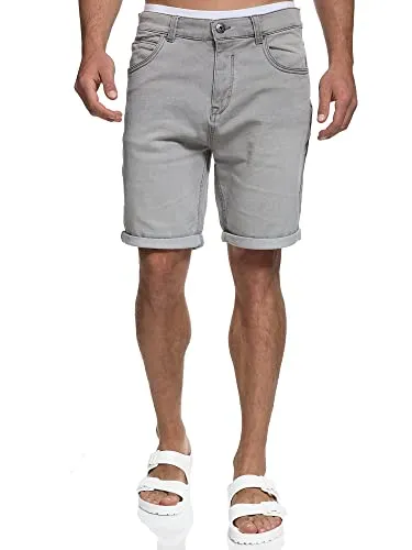 Indicode Jeansshorts Herren Lonar - Moderne, luftige Jeans-Shorts in Grau XXL - Bequeme Jeansshorts für Herren aus hochwertiger Baumwollmischung. Elastisch und ideal für warme Tage. Maschinenwaschbar und pflegeleicht, perfekt für den Alltag.