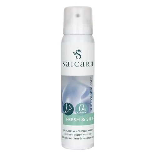 Saicara Foot Fresh & Silk, Barfuß Spray, 100 ml, Schützt vor Blasen und Reibung im Schuh, ohne Aluminiumsalze, für Diabetiker geeignet, Made in EU