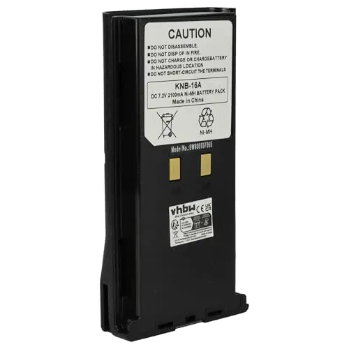 vhbw Akku kompatibel mit Kenwood TK-190, TK-180, TK-380, TK-290, TK-280, TK-385, TK-290 FuG 11b Funkgerät, Walkie Talkie (2100 mAh, 7,2 V, NiMH)
