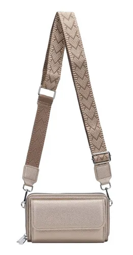 ITALYSHOP24 Schultertasche Damen Tasche Crossbody Brusttasche Kartenetui Umhängetasche Smartphone (kleine Gürtel-Tasche, 2 getrennte Fächer, breites Gurt, Kartenetui), Bodybag Geldbörse Muster Taschengurt Handytasche Leder Optik Crossover