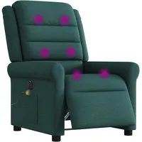 vidaXL Massagesessel Elektrisch Dunkelgrün - Bequemer Einzelsessel mit elektrischer Liegefunktion und 6 Massagepunkten für gezielte Entspannung. Ideal für gemütliche Fernsehabende und zur Stressbewältigung.