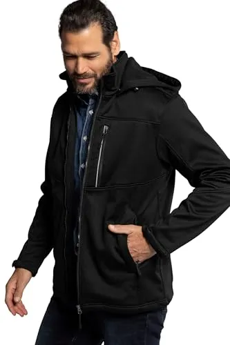 JP 1880 Softshelljacke mit Abnehmbarer Kapuze, Große Größen