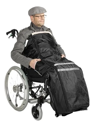 HeRo24 Rollstuhlsack Wetterschutzsack für den Rollstuhlfahrer (Antrahzit-schwarz)