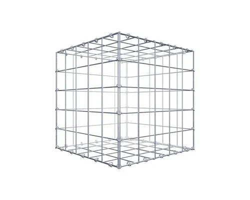 Gabione 50 cm x 50 cm x 50 cm - Stabiler Steinkorb mit C-Ringen - Gabionen für kreative Gartenprojekte, galvanisierte Drahtkonstruktion für hohe Langlebigkeit und Stabilität, ideal für individuelle Gestaltung.