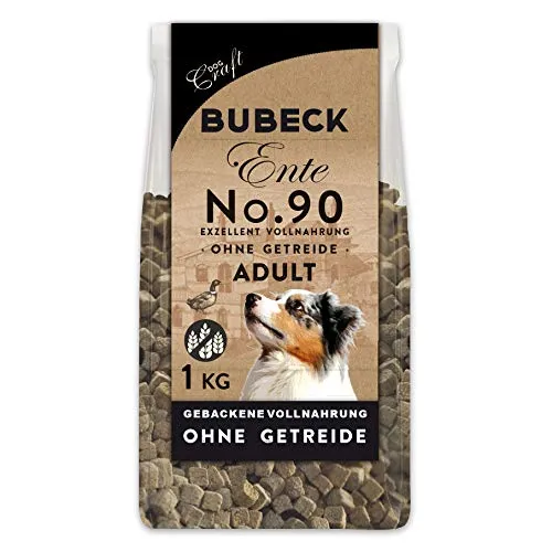 Bubeck | Trockenfutter für Hunde mit Ente | getreidefrei & gebacken | hoher Fleischanteil | Premium Hundefutter (Ente, 1 Kg)