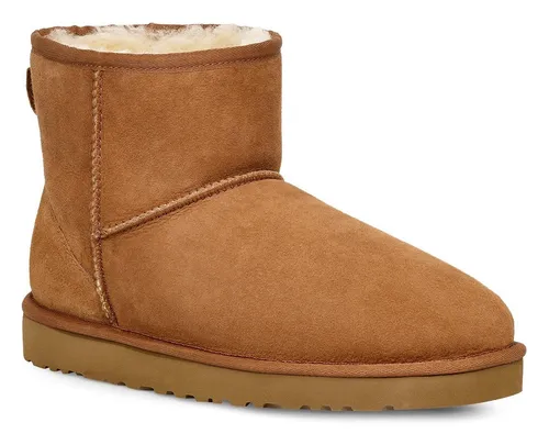 UGG Herren Mini Classic Boot, Chestnut, 43 EU - Wanderschuhe aus weichem Lammfell, ideal für drinnen und draußen, bietet Wärme und Feuchtigkeitsregulierung nach dem Surfen.