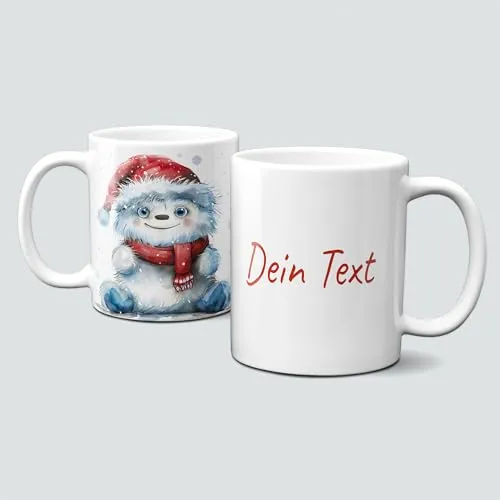 online-hut - Tasse - Kaffeebecher - Weihnachtstasse - Wintertasse - Weihnachten - xmas - Winter - Geschenkidee - Christmas - Yeti - Namenstasse - Personalisiert - LT-1494