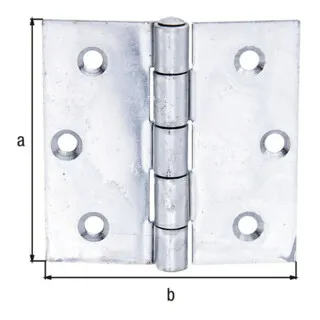 GAH Alberts Tür-Scharnier mit losem Edelstahlstift quadratisch, B76xH76mm Edelstahl, matt