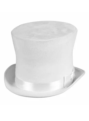 Thetru Zylinder mit Hutband Weiß für Karneval und Fasching - Eleganter Zylinder in Größe 57/58, ideal für Karneval und Fasching. Setzen Sie ein stilvolles Statement mit diesem Accessoire für Ihr Kostüm!