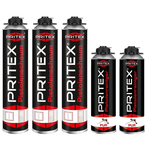 Bauschaum Set 3 x 750 ml inkl. 2 Reiniger PU Schaum Pistolenschaum Montageschaum