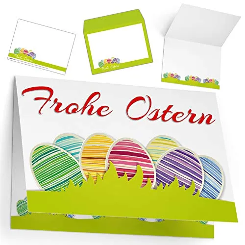 Osterkarten mit Umschlag (15er Set) FROHE OSTERN