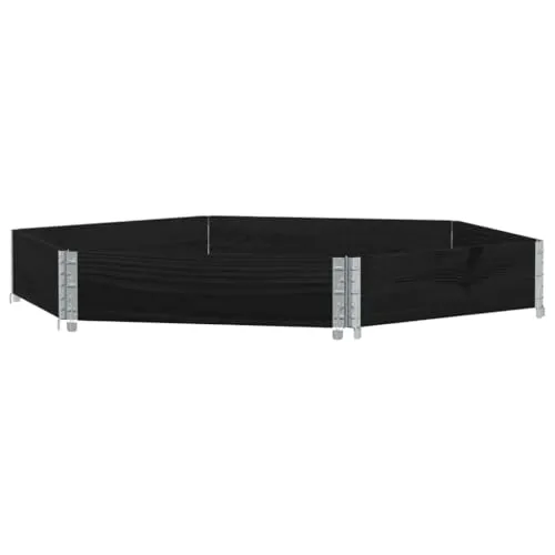 vidaXL Paletten-Aufsatzrahmen Schwarz 160x160 cm - Garten-Zubehör für effiziente Lagerung und Transport. Aus massivem Kiefernholz, stabil und rustikal, mit faltbarem Design für platzsparende Aufbewahrung.