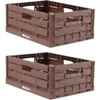 Bestlivings Faltbare Klappbox Holzoptik 40 x 30 cm 2 Stück