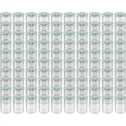 Wellgro Vorratsglas Einmachgläser 435 ml - 100-tlg, grün kariert - Vorratsgläser für kreative Köche - Ideal zum Einmachen, Verschenken und Lagern von Lebensmitteln. Umweltfreundlich und spülmaschinenfest für eine nachhaltige Nutzung.