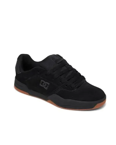 DC Shoes Herren Central Schuh, Black/Black/Gum, 44 EU - Herren-Sneaker mit gepolstertem Schuhkragen und Zunge für extra Komfort, ideal für den täglichen Gebrauch und lässige Looks.