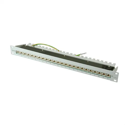 Telegärtner PatchPanel MPP24-HS Cat.6A RAL 7035 - Schirmständer für effektives Netzwerkmanagement, 24 RJ45-Anschlüsse, einfache Handhabung und hohe Übertragungseigenschaften der Kategorie 6A.