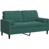 vidaXL 2-Sitzer-Sofa Dunkelgrün mit Zierkissen - Elegantes 2-Sitzer-Sofa aus Samt mit dick gepolsterten Sitzflächen für höchsten Komfort. Ideal zum Entspannen und ein echter Hingucker in jedem Raum.