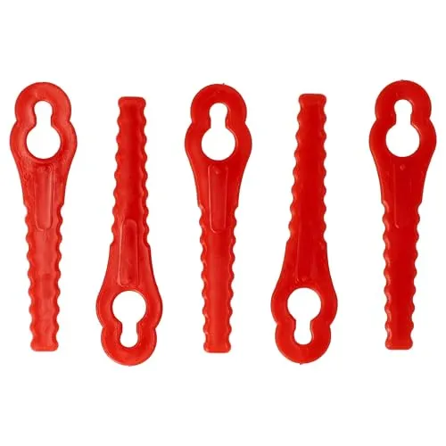vhbw 5X Ersatz-Messer kompatibel mit Güde RT 18-201-05, RT 18-0 Rasentrimmer - Ersatzklinge Rot, Kunststoff