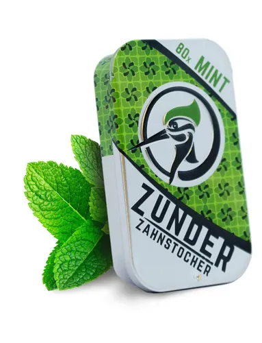 ZUNDER Zahnstocher – 80 Stück, Minze, für Zahnreinigung & Gewohnheiten