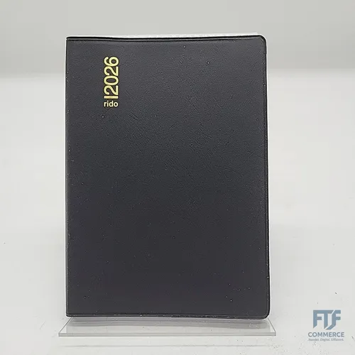 rido/idé Taschenkalender Mod. perfect/Technik I 2026 - A6 Terminkalender aus robustem Kunststoff in Schwarz, ideal für die Planung und Organisation im Alltag.