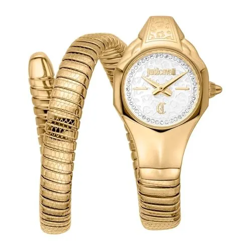 Just Cavalli Damen Analog Quarz Uhr JC1L354M0025 - Elegante Armbanduhr für Damen mit luxuriösem Schlangendesign, hochwertigem Edelstahlarmband und präzisem Quarzwerk – ideal für jeden Anlass.