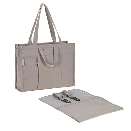 LÄSSIG Wickeltasche Green Label Tote Up Bag, taupe grau in beige von LÄSSIG
