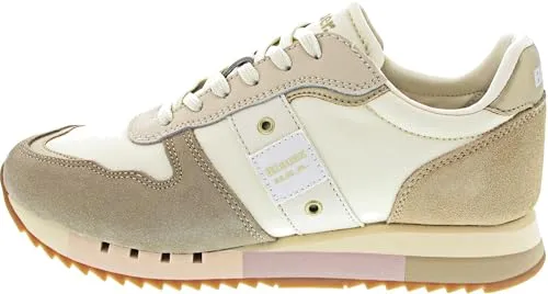 Blauer USA Melrose 02 Damenschuhe Schnürschuhe Beige - Sneaker für Damen mit gepolsterter Decksohle und rutschhemmender Laufsohle, ideal für Freizeit und Business, sportiver Look und trendiger Materialmix.