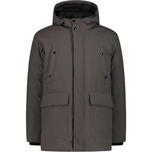 CMP Lange Herrenjacke mit fester Kapuze - Funktionsjacke mit wasserabweisender Außenbehandlung, Clima Protect Membran für Wasserdichtigkeit und Atmungsaktivität, ideal für Outdoor-Aktivitäten bei jedem Wetter.