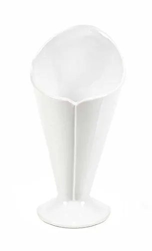 Pommes Porzellanschale als Frites-Tüte, vielseitig, standfest, Höhe ca. 18 cm, weiß