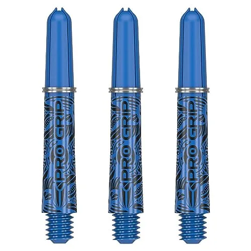 Target Darts Ink Pro Grip Schäfte Shaft mit Aluminium Ring (Blau, Kurz)