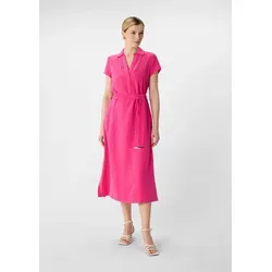 comma Midikleid Kleid Kurzärmeliges Midikleid aus Viskosemix mit V-Ausschnitt rosa 34 EU