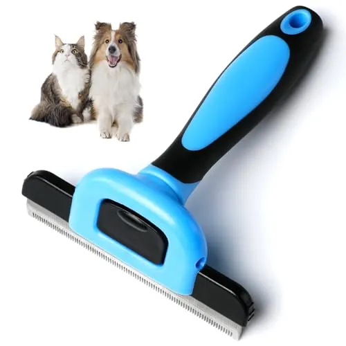 Nobleza Katzenbürste & Hundebürste – Unterwollbürste entfernt mühelos Loses Fell, Verfilzungen & abgestorbene Haare – Fellpflege für Katzen und kleine Hunde – 13,5 × 7 cm