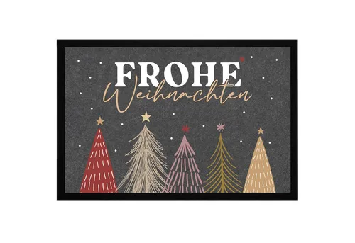 MoonWorks Fußmatte Fußmatte Frohe Weihnachten winterliches Skandi-Style Baum Design, rechteckig