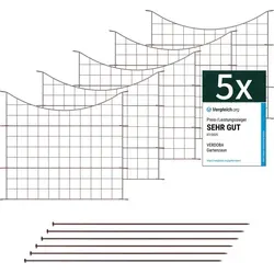 VERDOBA Teichzaun Gartenzaun Komplettset - Flexibler Metallzaun für Hunde - Dekorative Zäune - Flexibel erweiterbar und wetterfest, ideal für Teichumrandungen oder als Hundezaun. Jedes Set umfasst 5 robuste Zaunelemente für individuelle Gestaltungen.